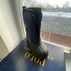 Ralph Lauren Navy and Yellow Quilo Zip Boots